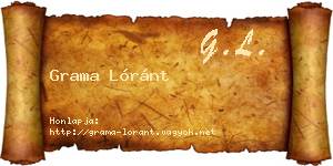 Grama Lóránt névjegykártya